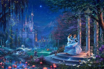 Cinderella Dancing in the Starlight TK Disney Peinture à l'huile